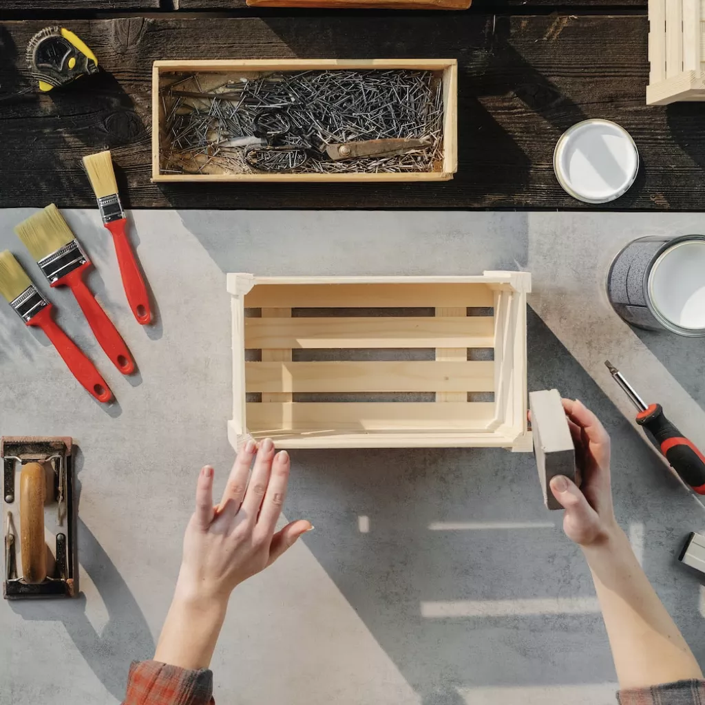 DIY tools being used.