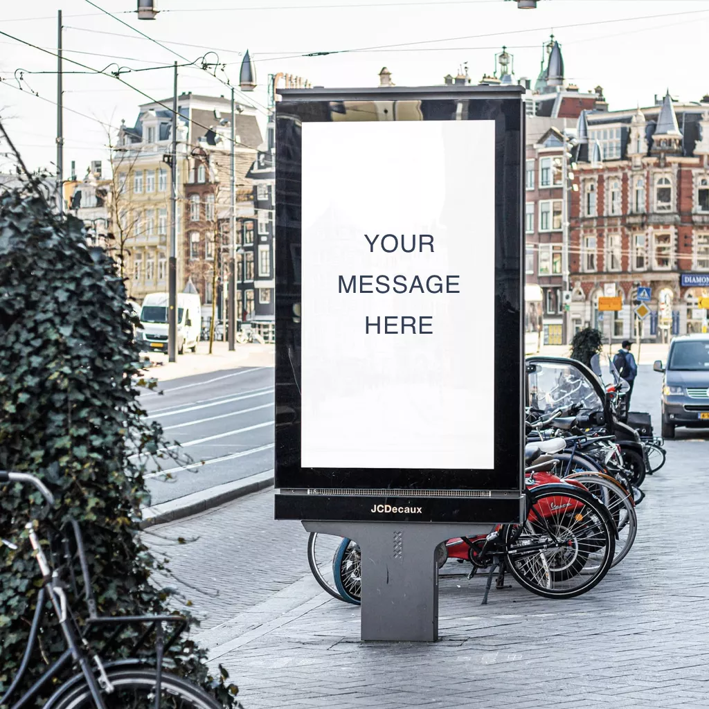 Billboard saying "your message here".