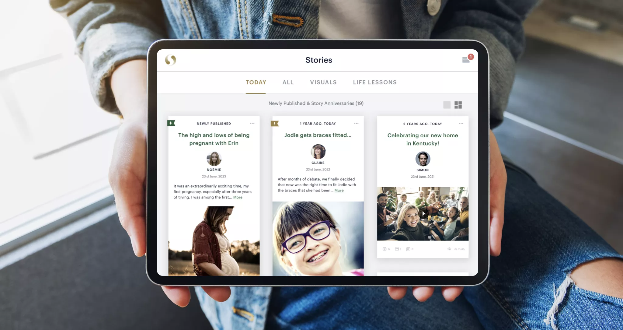 The Simirity family journal app
