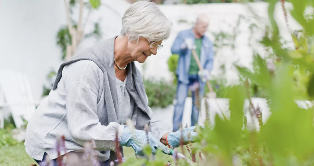 Many of the healthiest activities for retirees are outside, such as gardening.