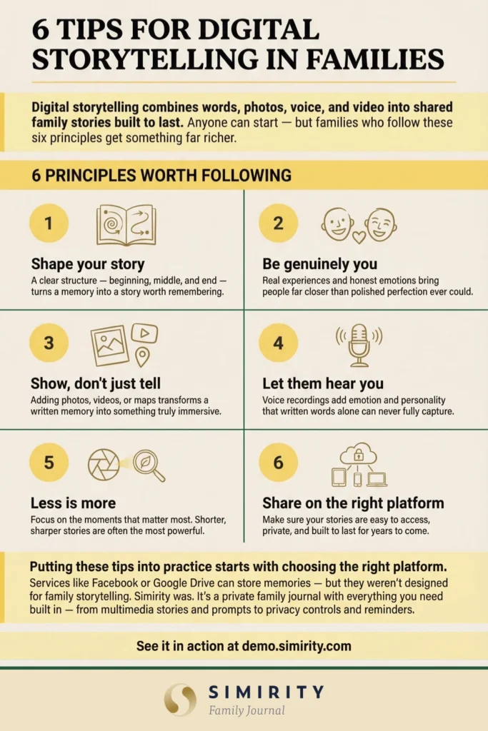 6 tips for digital storytelling in families — principles for richer family stories