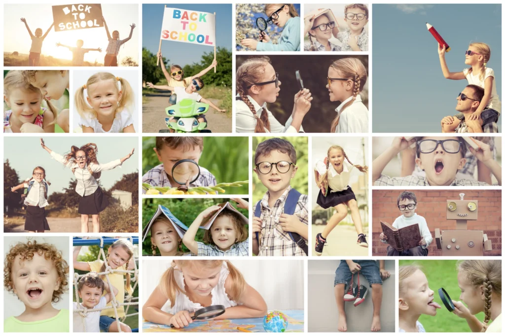 A collection of childhood photos for a family journal website