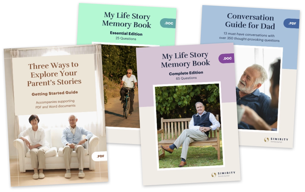 Four free guides - including hundreds of questions to ask dad