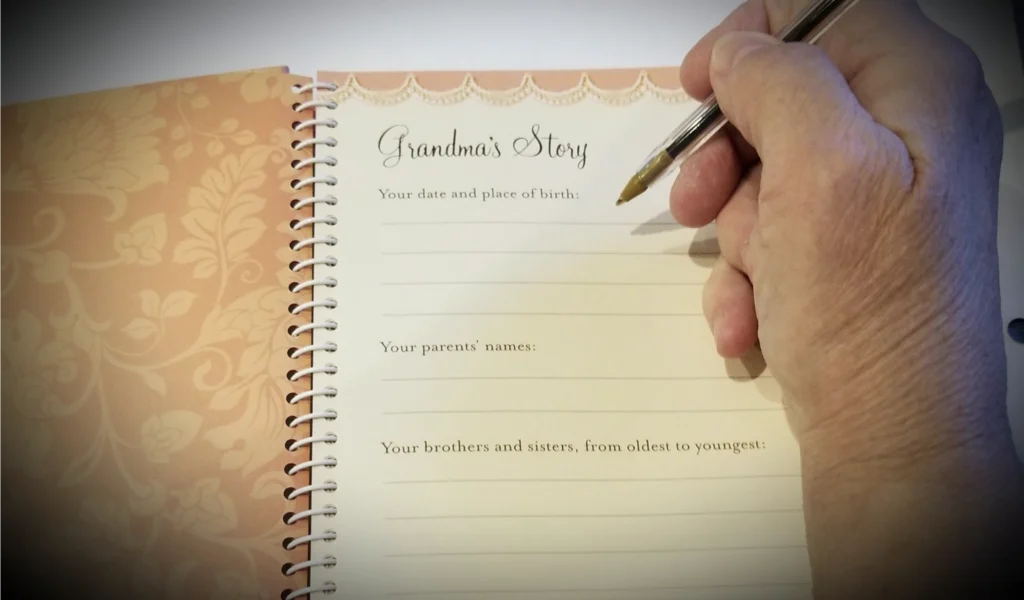 A memory book, used to capture the foundational stories of someone's life
