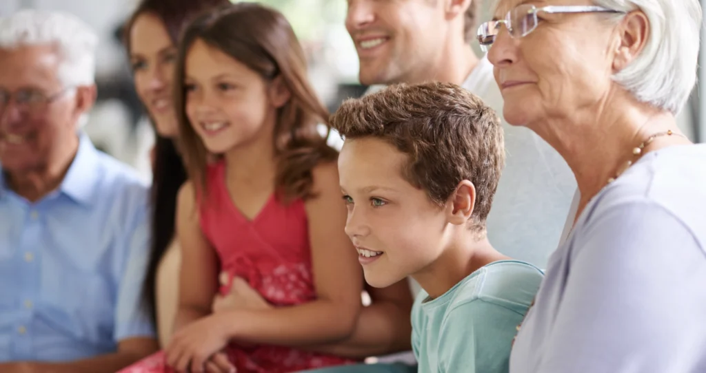 Multi generational family asking would you rather questions