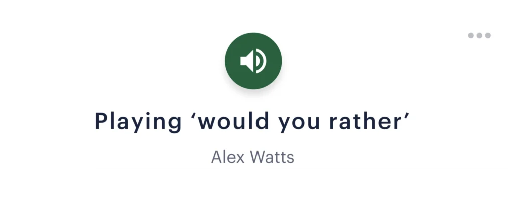 An example audio recording within a Simirity story 