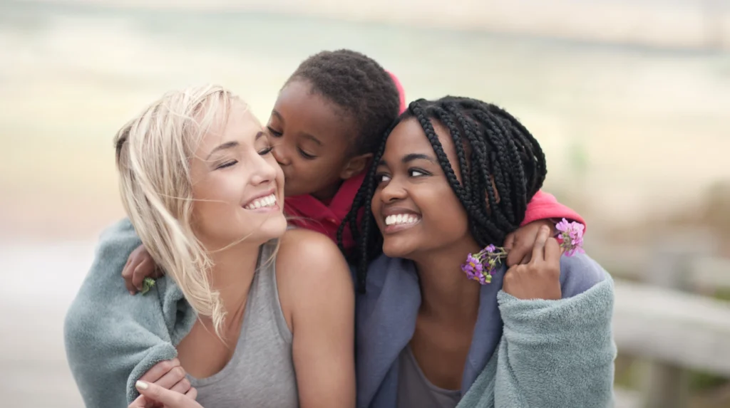 Two mothers with one daughter