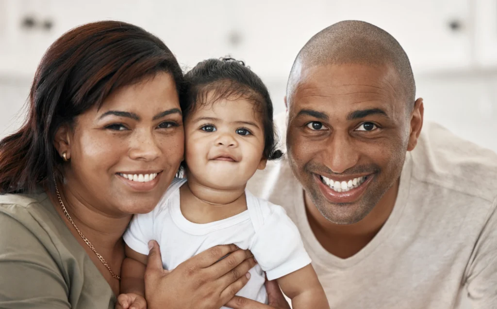 Two parents with a single child