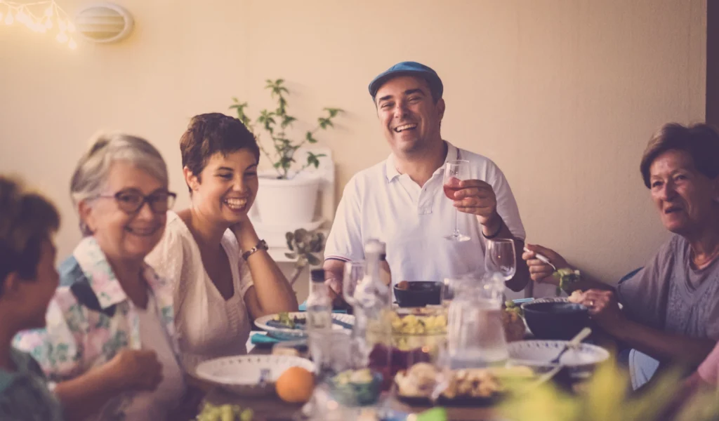 Statistics about family dinners show that extended family dinners like this one are increasingly rare