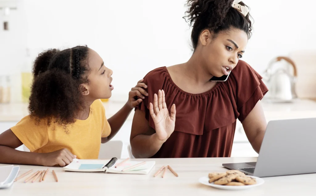 A single mother stressed as she tried to organise family life