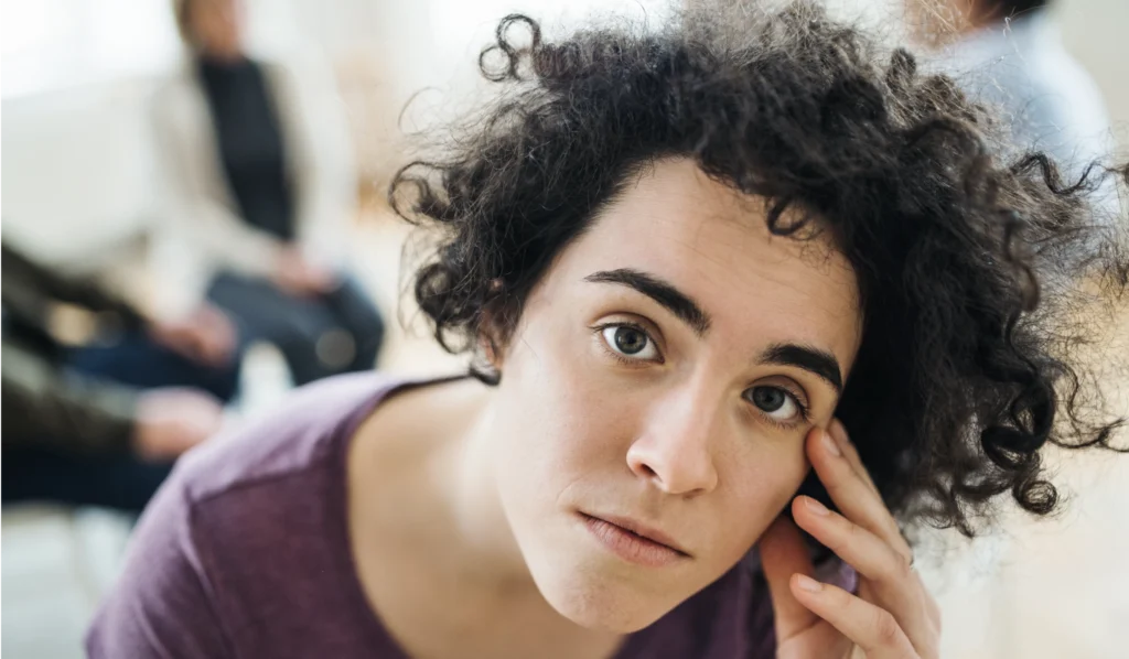 A person looking a little stressed