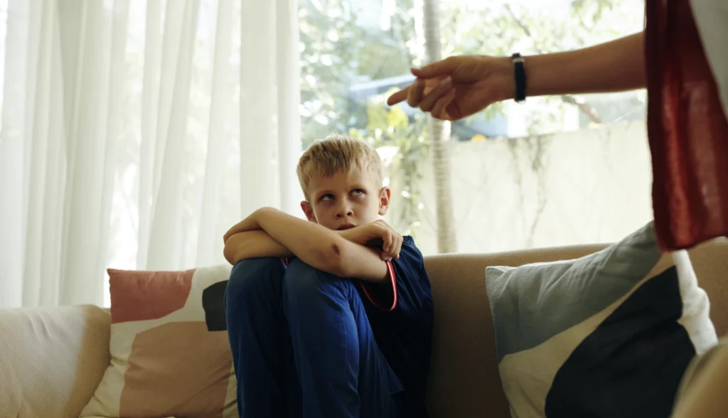 A father is lecturing his son to try and teach him family values, but it is not working. 