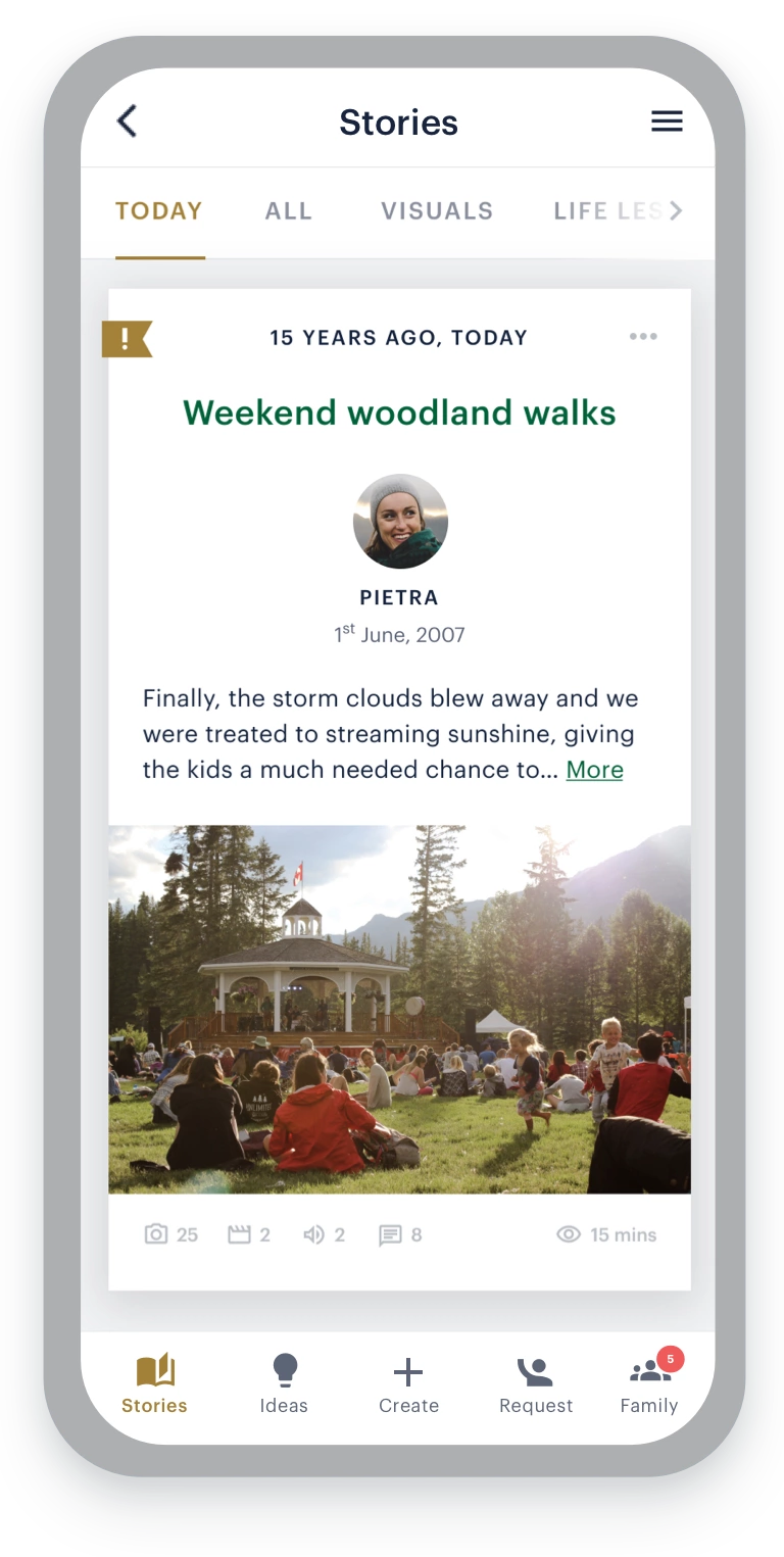 The Simirity family journal app - the home of family stories
