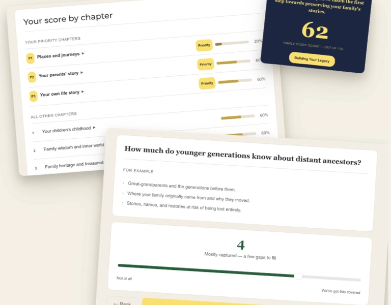 Play our game to get your family story preservation score