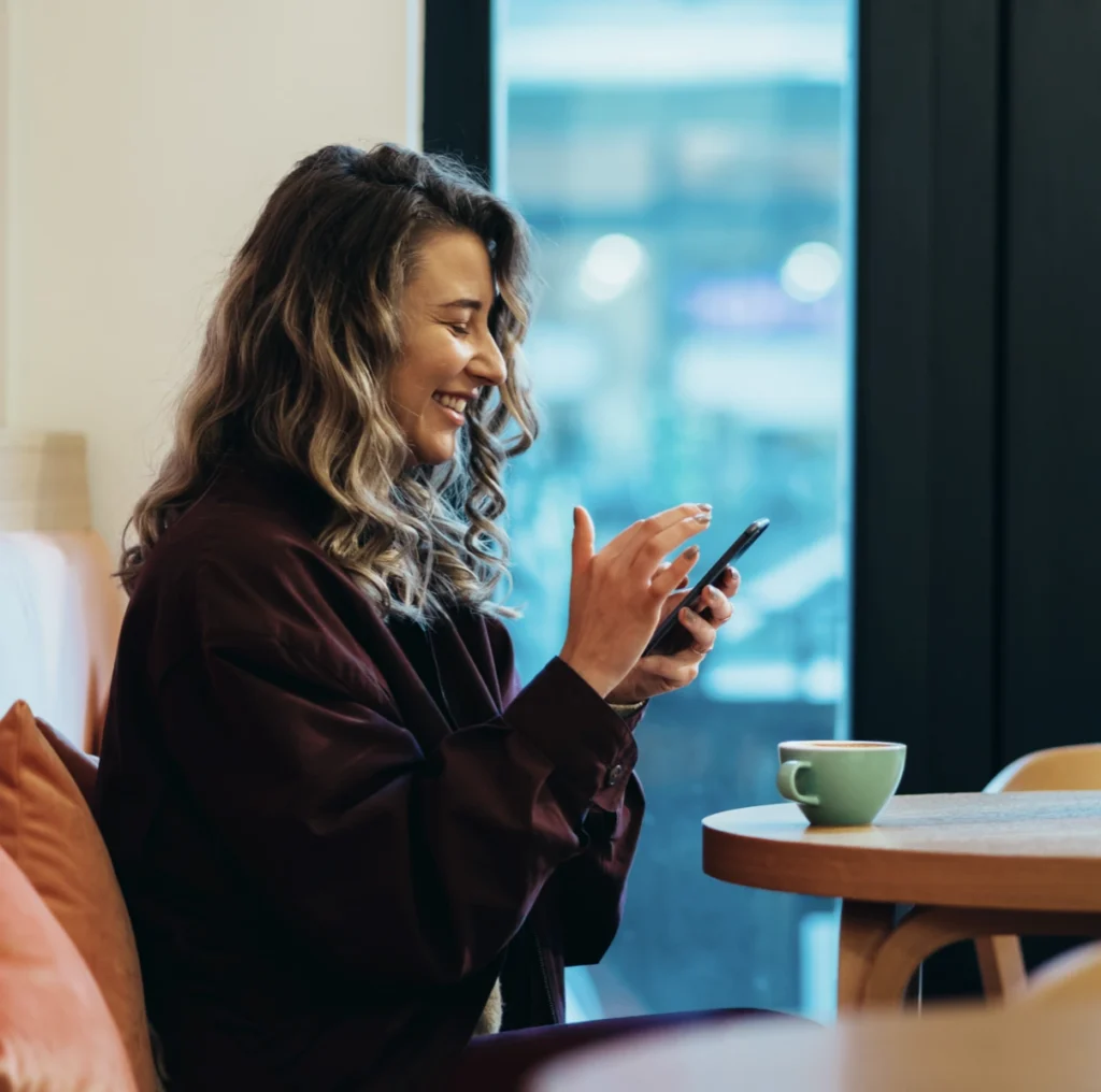 lady creating a story on her phone