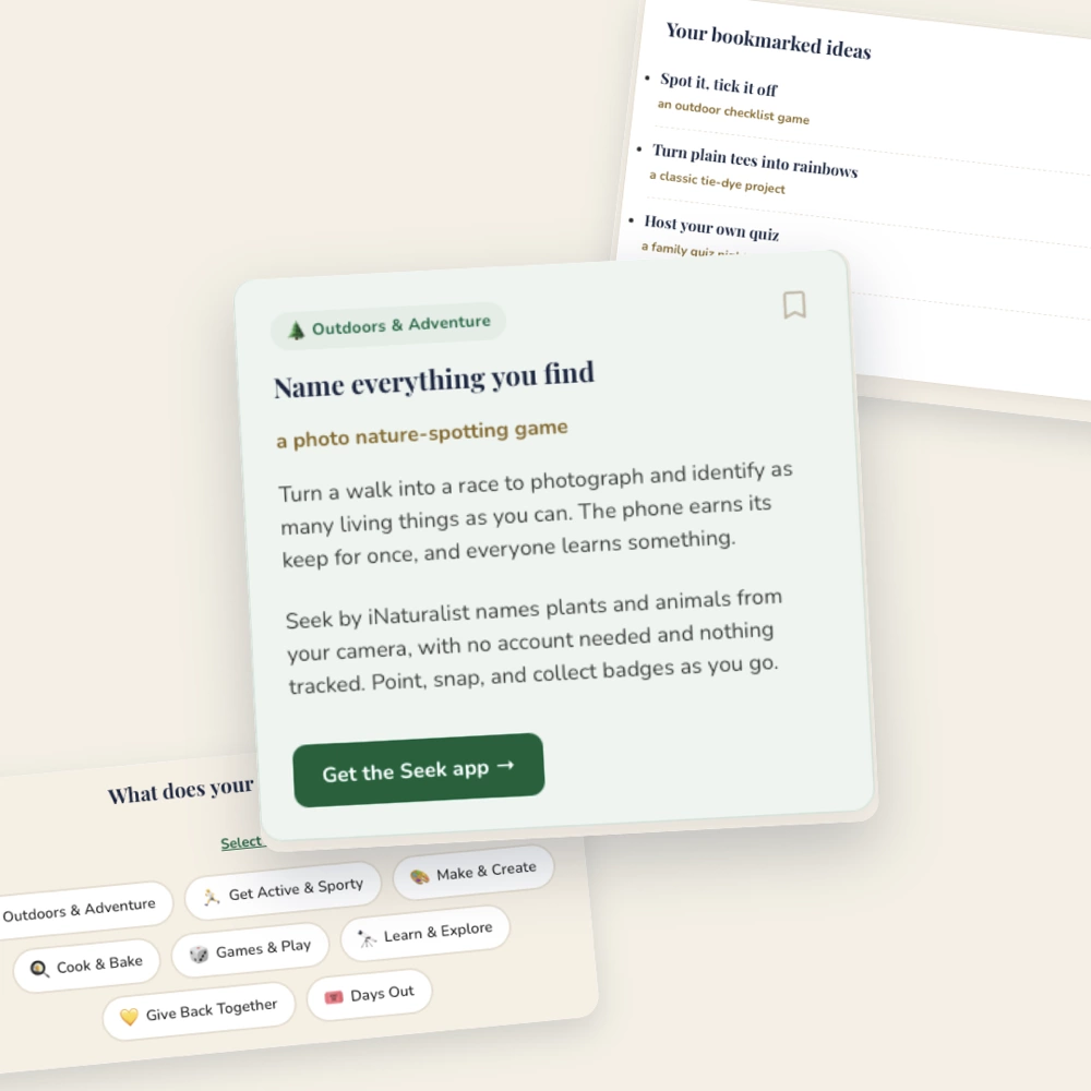 The summer activities for families - Activity Finder Tool.